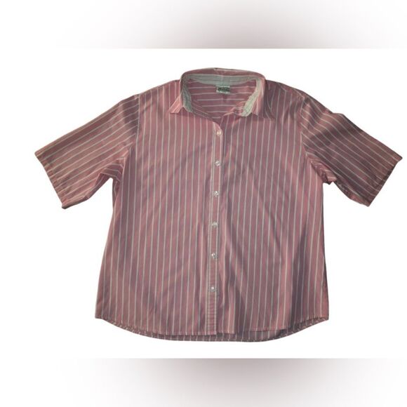 Allison Daley pepto pink shirt sleeve button down top size 14 NWOT - Picture 3 of 3